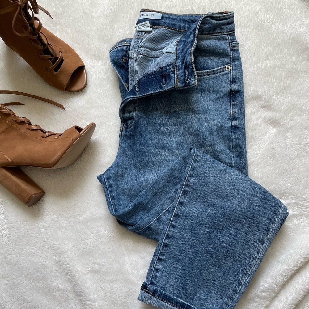 F21 high rise denim
